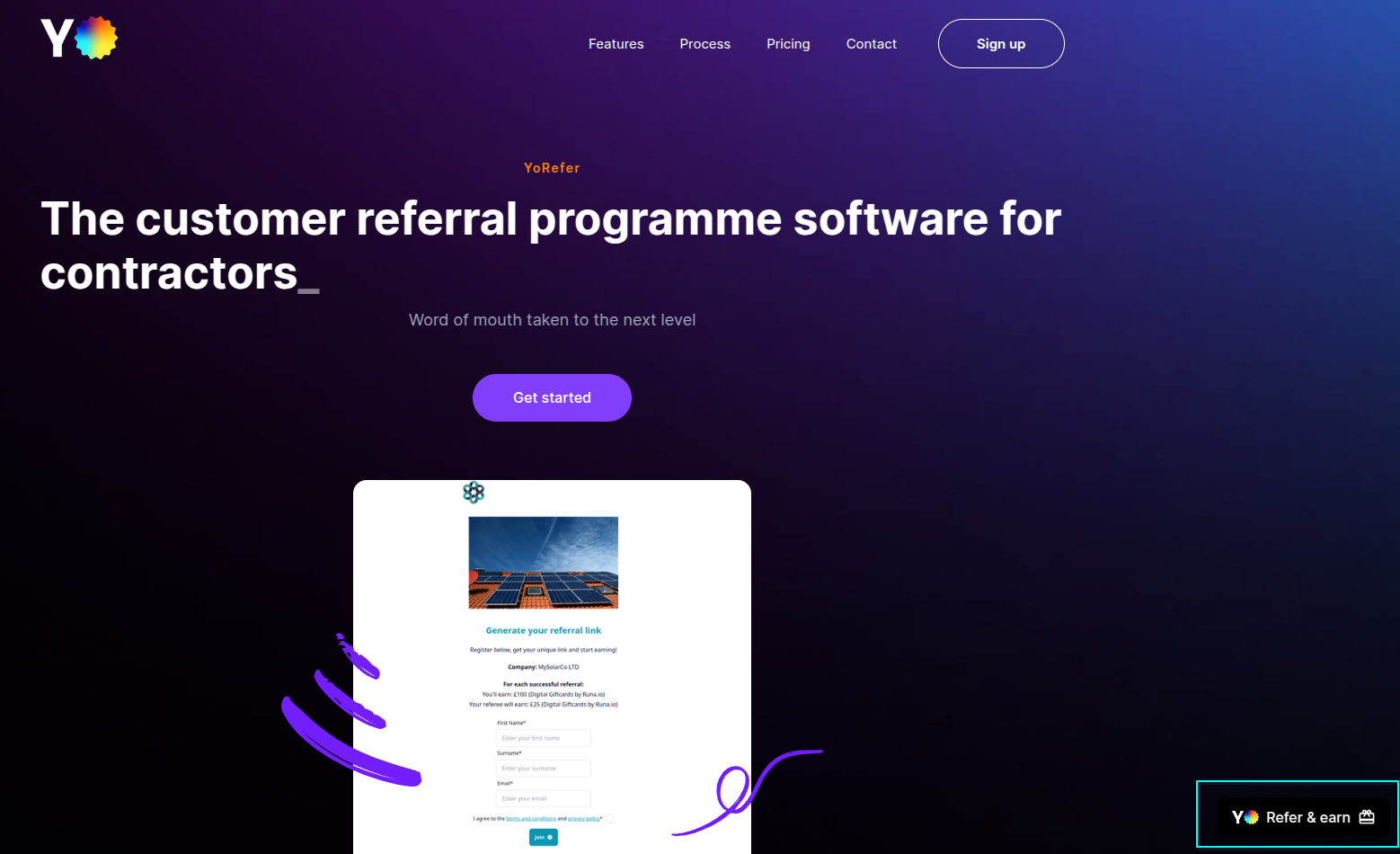 Referral button widget